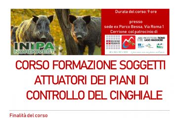 Corso formazione soggetti attuatori dei piani di controllo del cinghiale fuori dalle Aree Protette